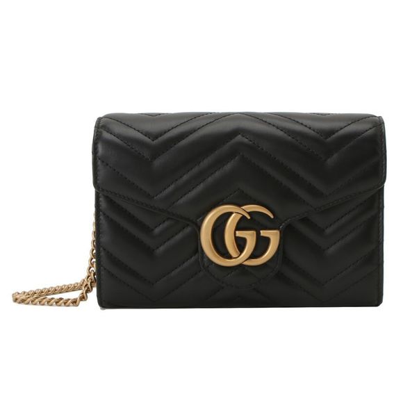 Gucci Handbags - Gucci Shoulder Bag GG Marmont Black Quilted Chevron